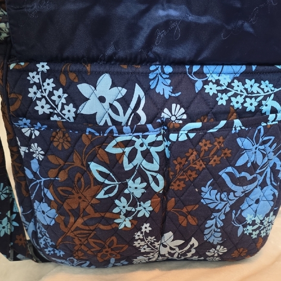 Vera Bradley Blue and Brown Floral Crossbody Bag - Picture 4 of 7
